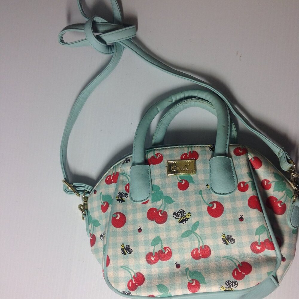 Luv Betsey by Betsey Johnson Gingham Pattern w/ Cherries & Bees Crossbody Bag